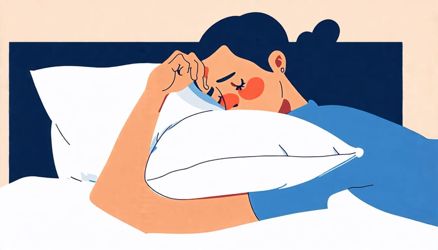 Illustration of a person experiencing a headache due to an unsupportive pillow