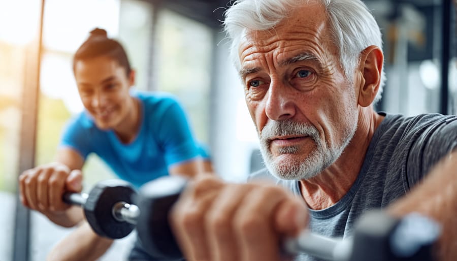 Strength training improves bone density and joint health, especially in older adults