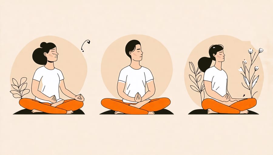 Illustrated guide showing the steps of the 2-minute sleep meditation