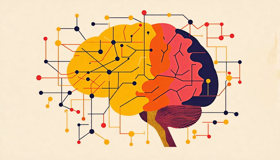 Illustration of a brain with glowing connections indicating enhanced mental health due to physical activity