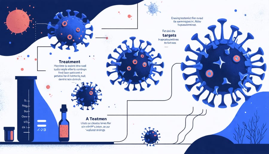 Conceptual representation of the COVID-19 treatment's mechanism of action