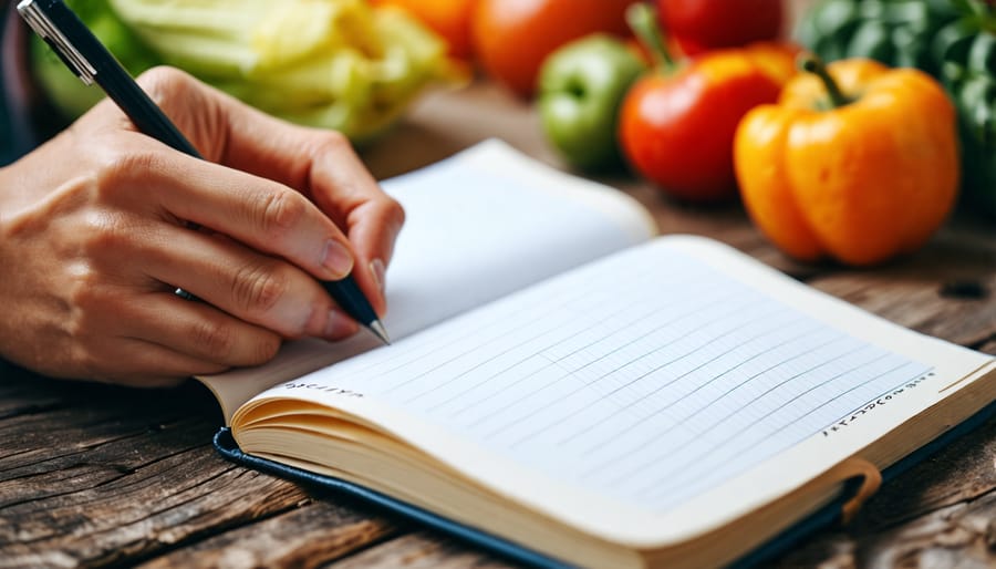 Keeping a food diary to track eating habits