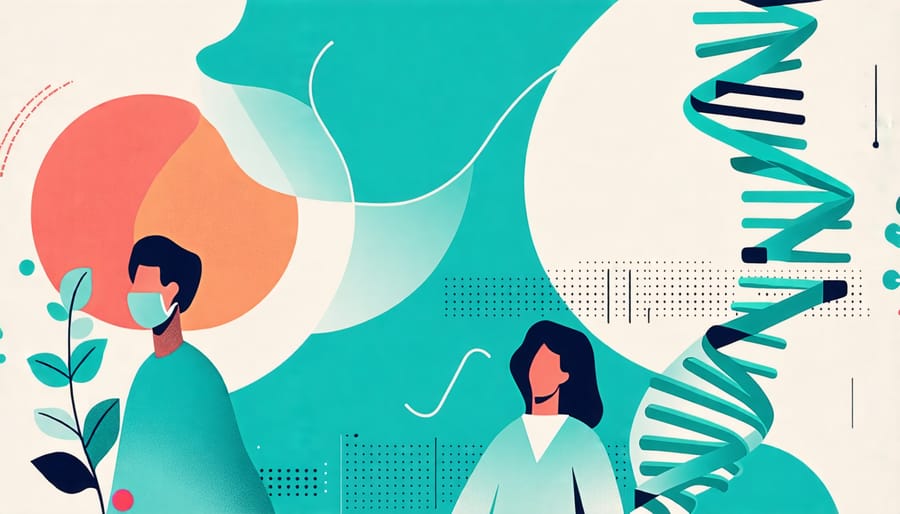 Visual depiction of gene therapy applications in men's health, showing DNA strands and male symbols