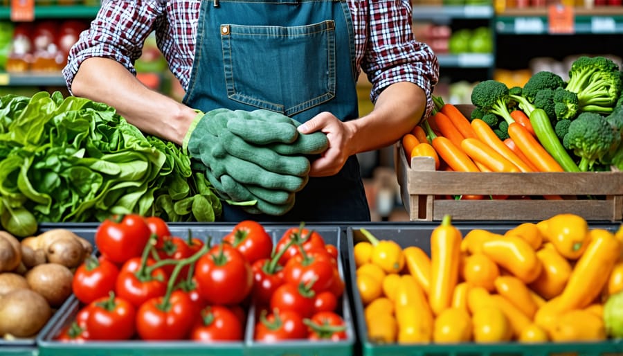 Individual making nutritious food choices while shopping for groceries