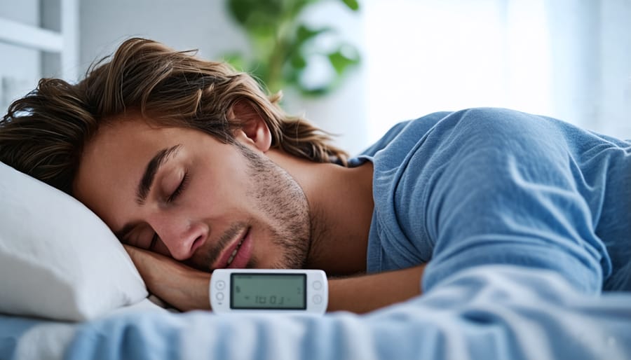 At-home sleep test with portable sleep monitoring device