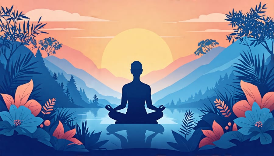 Meditation in nature for relaxation and stress reduction