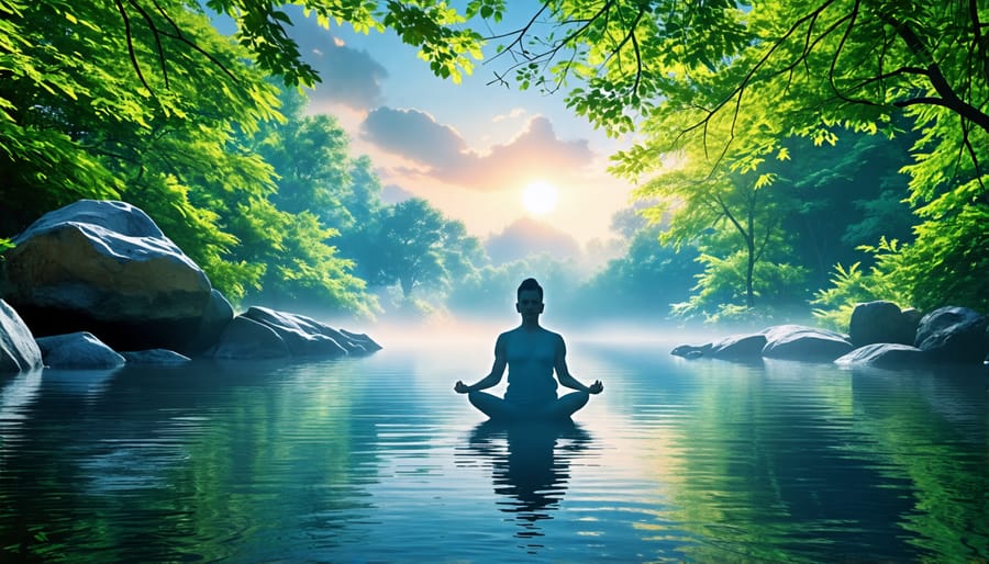 Meditation in nature for stress reduction and mental clarity