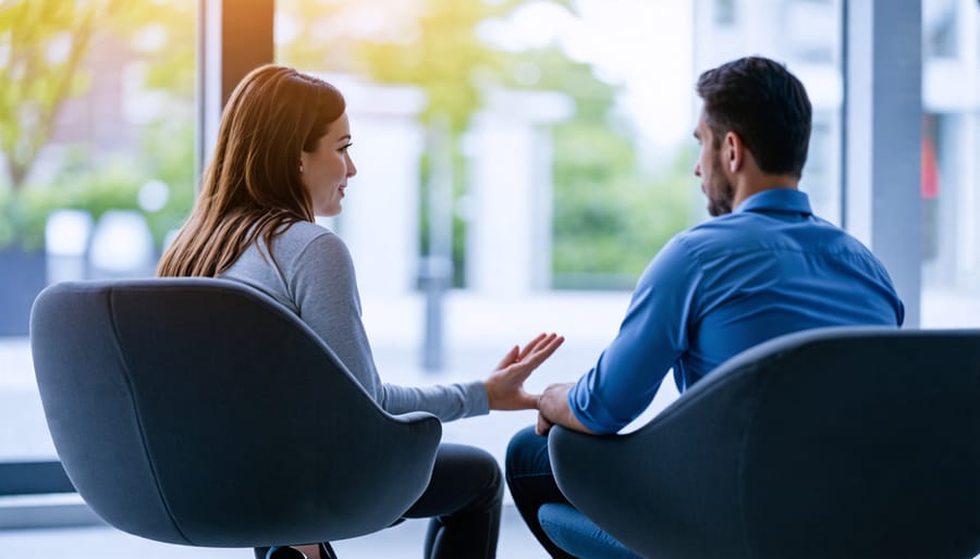 Mental health counseling session with therapist and patient