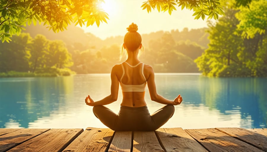 Yoga pose demonstrating mindfulness and connection with nature