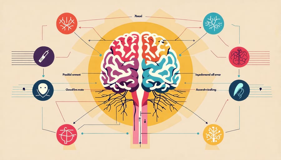 Illustration of the nervous system linking the brain to the body