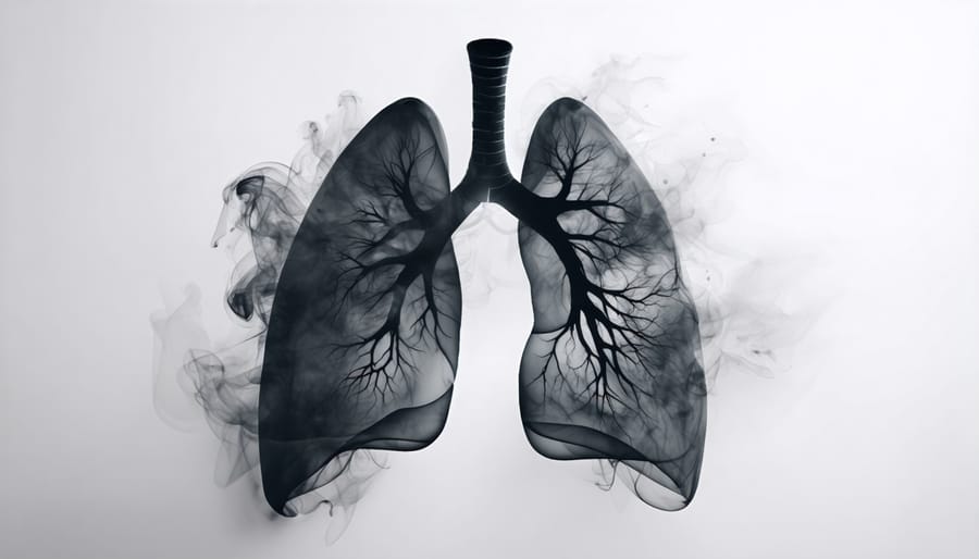 Illustration showing smoke-filled lungs indicating respiratory health risks