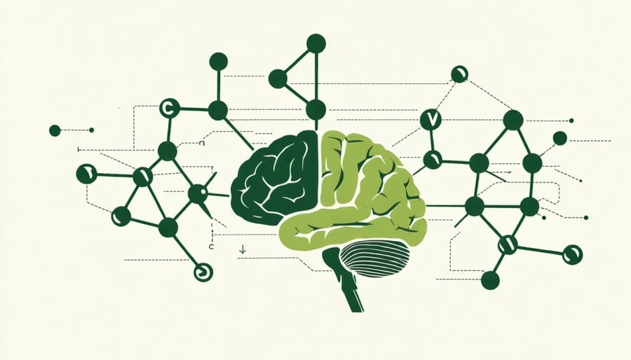 Visual representation of how CBD interacts with brain receptors and neurotransmitters