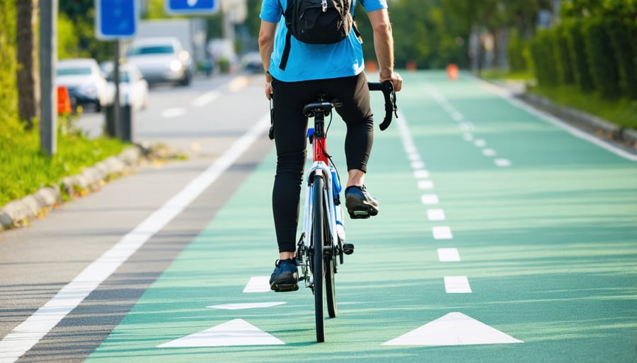 Choosing eco-friendly transportation by riding a bicycle in the city