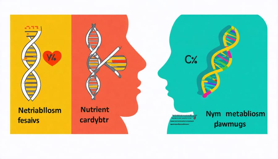 Visual representation of how genetic variations influence nutrient metabolism