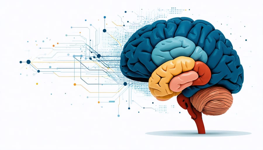 Illustration of the gut-brain axis, showing the connection between gut health and mental well-being