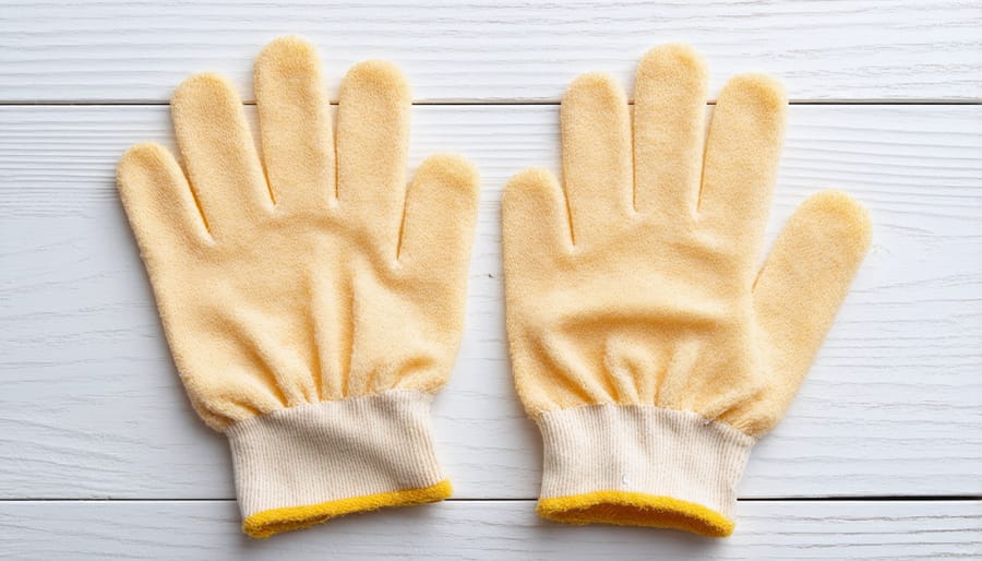 Exfoliating gloves made from eco-friendly materials for gentle skin care