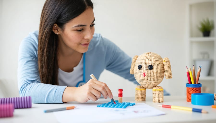 Occupational therapist guiding a patient through hand and finger exercises