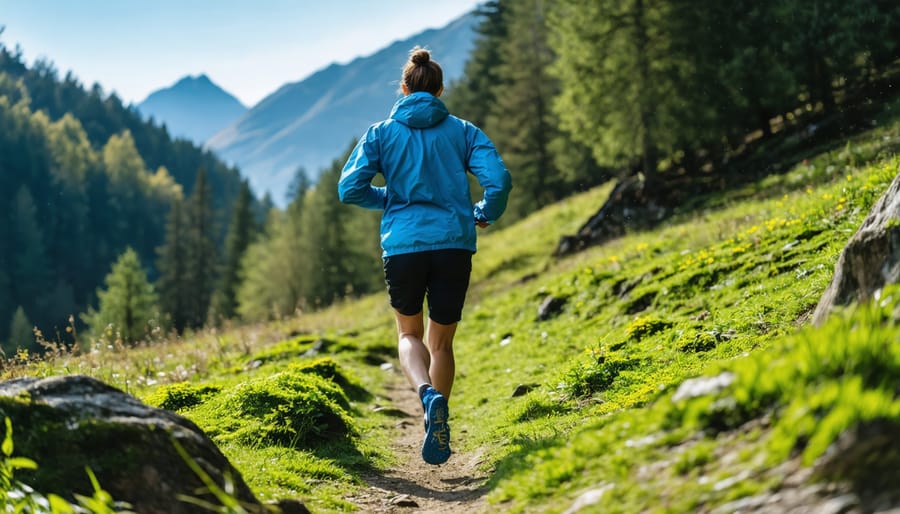 Individual enjoying physical activity outdoors for mental well-being