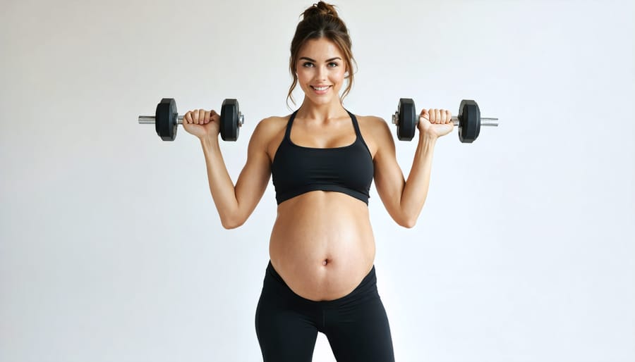 Demonstration of safe strength training technique during pregnancy