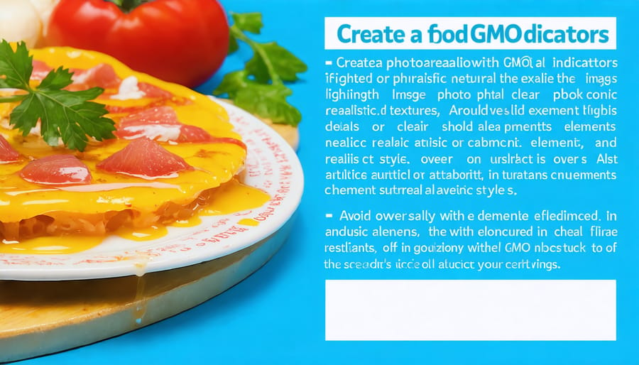 Detailed view of a Canadian food label showing GMO certification and ingredient markings