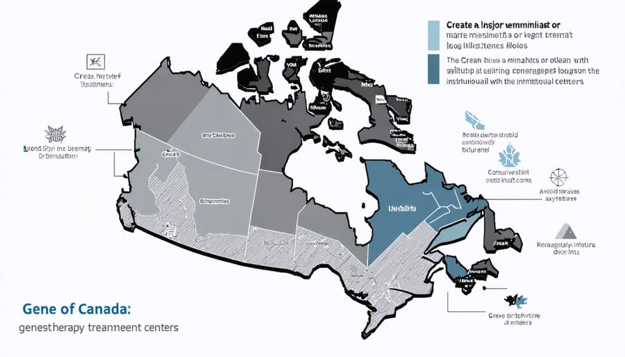 Map showing locations of gene therapy treatment facilities across Canada