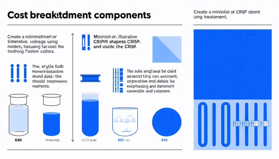 Visual breakdown of CRISPR treatment costs including research, development, and clinical expenses