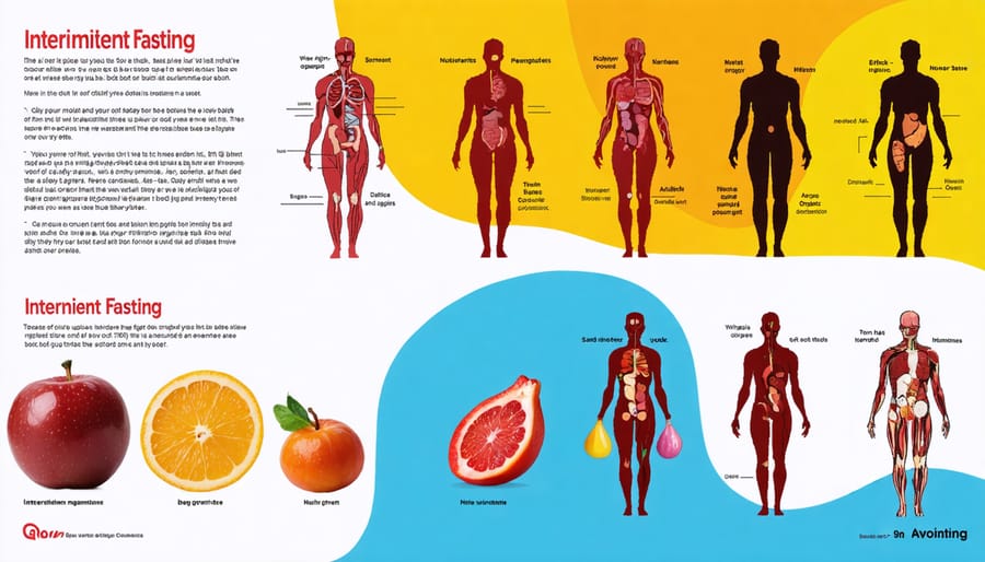 Visual representation of how intermittent fasting benefits heart, brain, and metabolic health