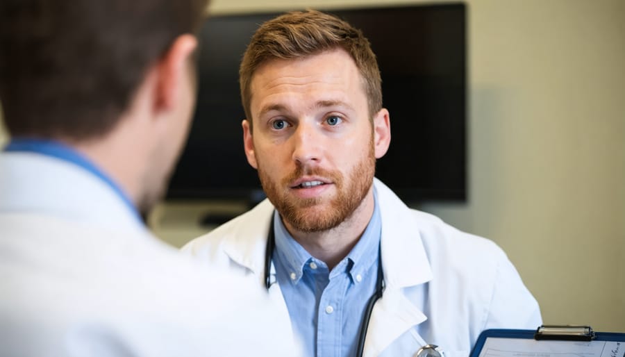 Man having a consultation with mental health professional