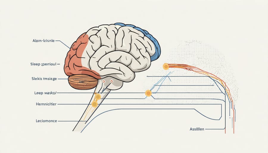 Scientific illustration of how sleep affects muscle recovery and hormonal balance