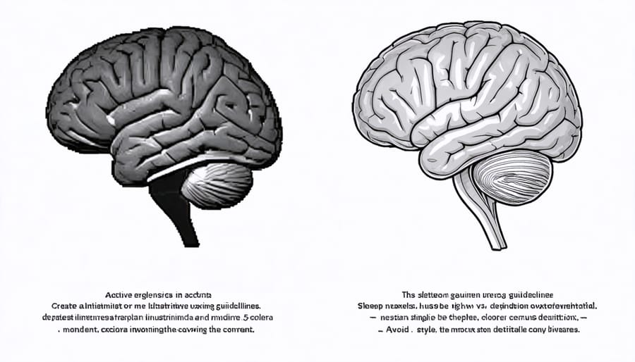 Side-by-side brain scans highlighting differences in brain activity between well-rested and sleep-deprived states