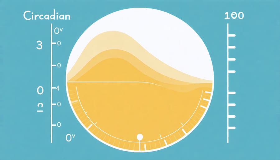 Graph illustrating how body temperature naturally fluctuates throughout a 24-hour cycle