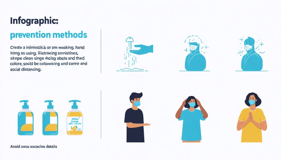 Visual guide demonstrating key disease prevention strategies and safety measures