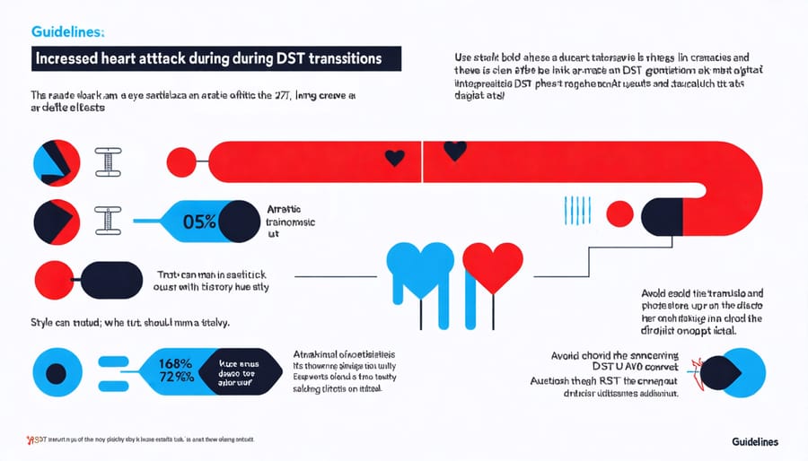 Chart illustrating the correlation between daylight saving time changes and cardiovascular event rates