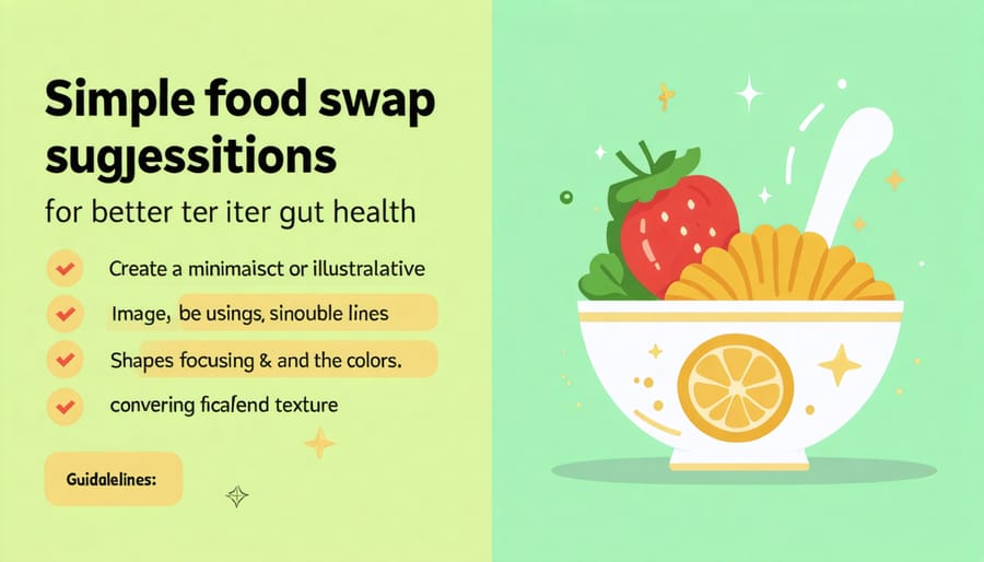 Visual comparison of gut-friendly food alternatives versus less healthy options