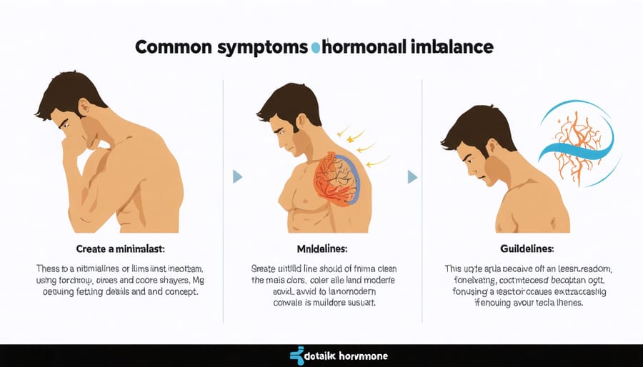 Visual representation of hormonal imbalance symptoms in men