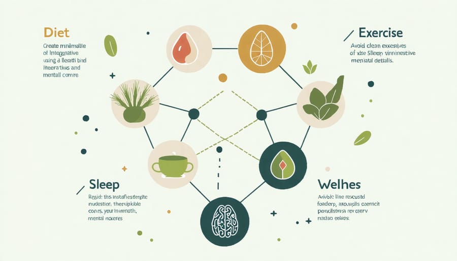 Visual diagram of core components in integrative men's health approach