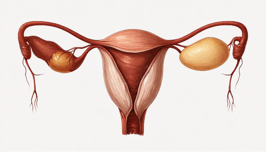 Anatomical diagram showing key components of the male reproductive system with clear labels