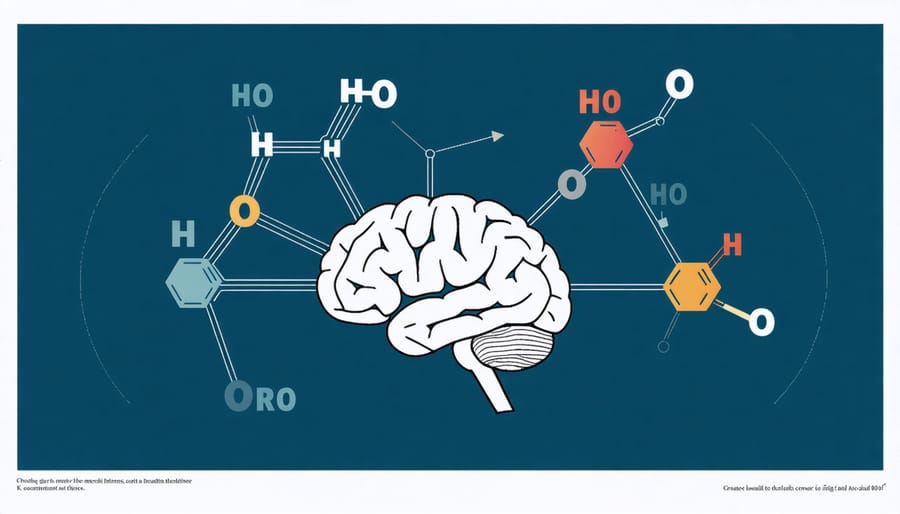 Artistic visualization of brain chemistry and mental health processes