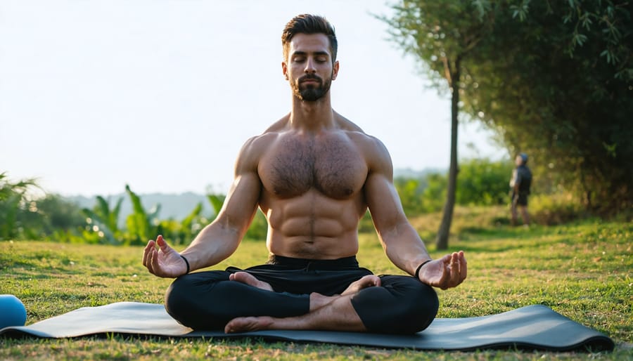 Male demonstrating holistic fitness approach with combined yoga and resistance training