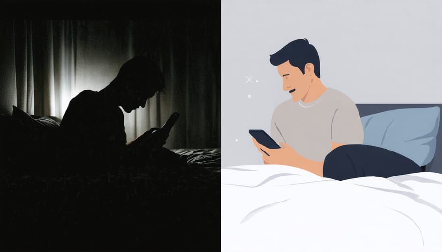 Comparison of poor and good sleep habits: phone use in bed versus calm bedroom setting