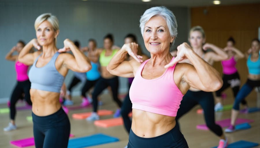 Community members participating in a guided exercise class at a wellness center