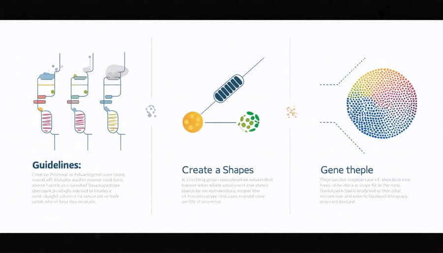 Step-by-step illustration showing how gene therapy delivers corrective genes to cells