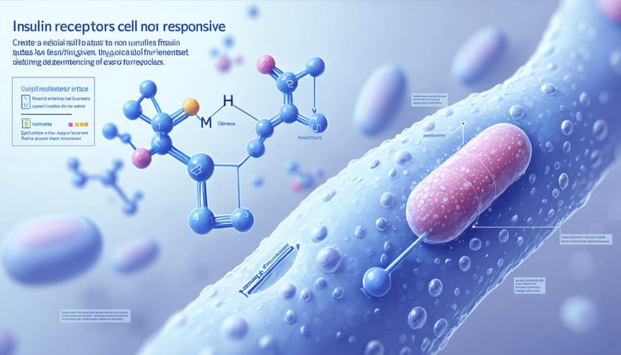 Diagram showing how insulin resistance develops at the cellular level