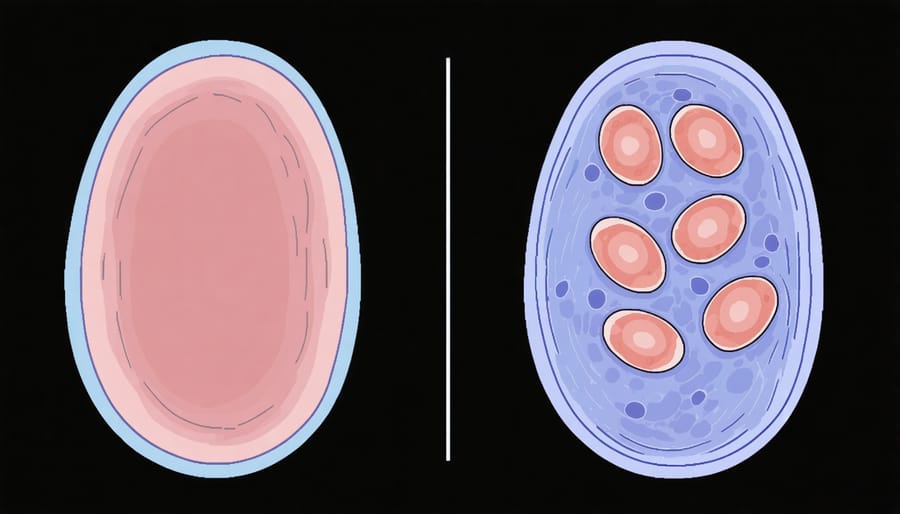 Illustration comparing healthy leptin reception versus leptin resistance mechanisms