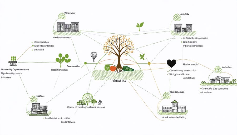 Visual representation of community nutrition partnership network