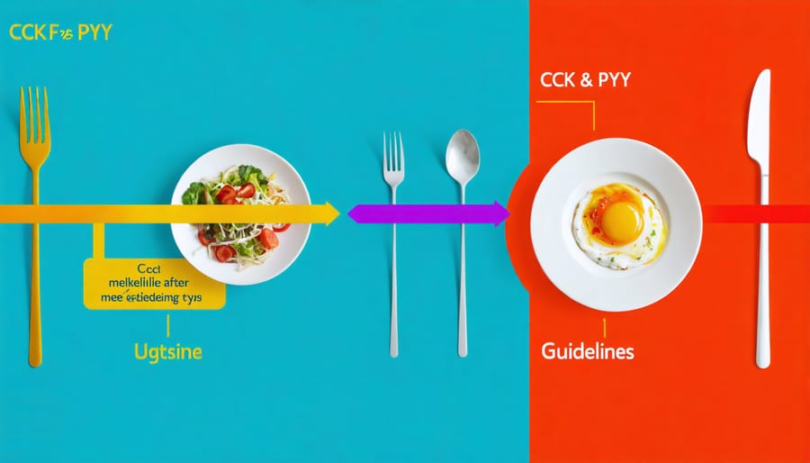 Timeline visualization of post-meal hormone release patterns